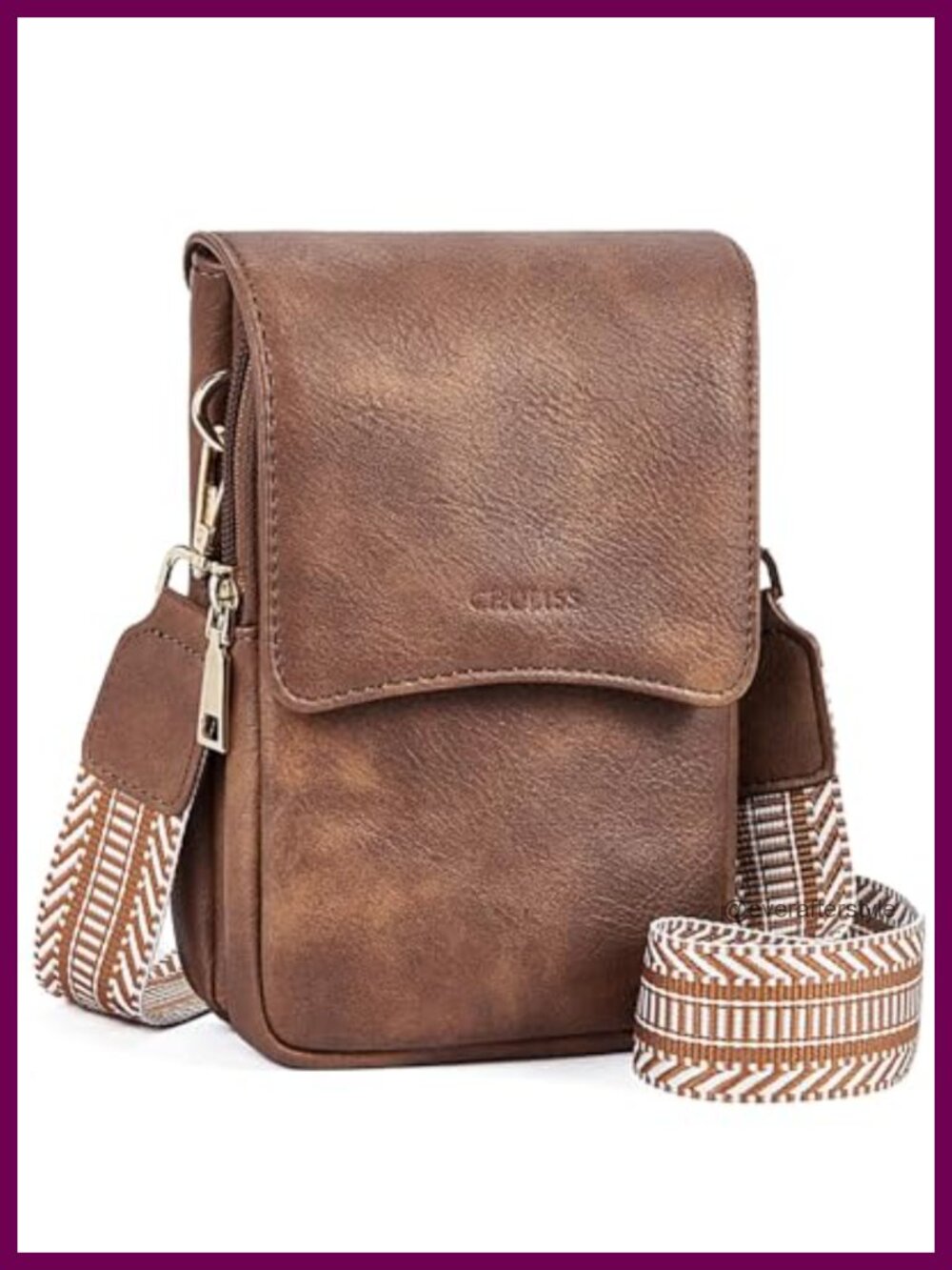 Vegan Leather Crossbody Purse Small Wallet Handbag with Card Slots Adjustable